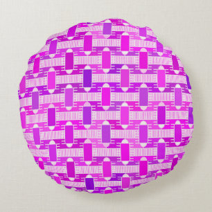 Art Deco industrial chic, violet, orchid, lavender Round Pillow