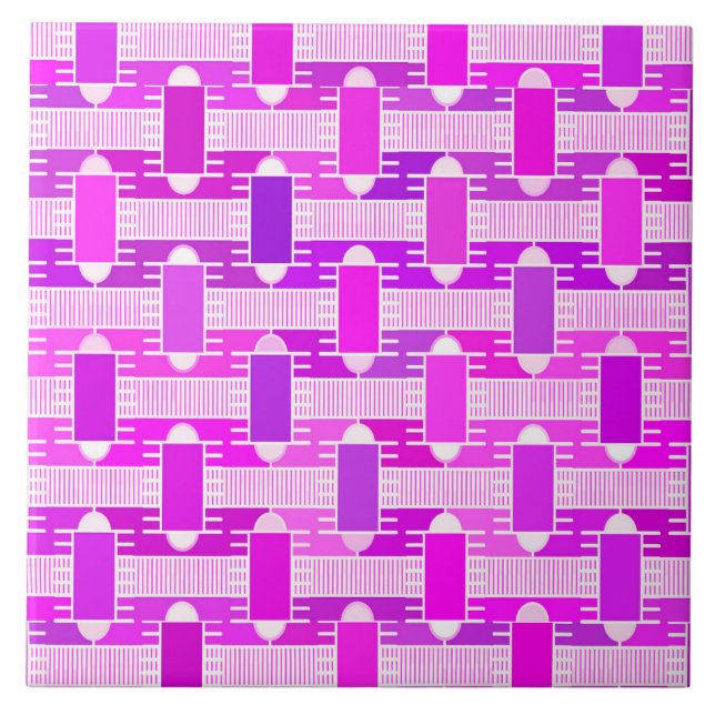 Art Deco industrial chic, violet, orchid, lavender Tile (Front)