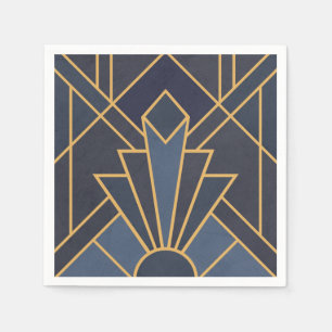 Art Deco inspiration in blue and gold Napkin