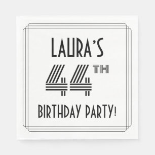 Art Deco Inspired 44th Birthday Party, Custom Name Napkin