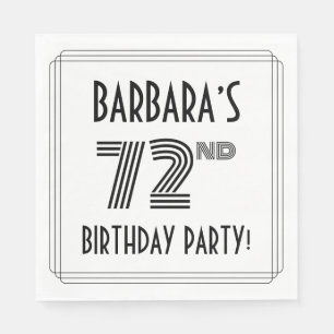 Art Deco Inspired 72nd Birthday Party, Custom Name Napkin