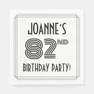 Art Deco Inspired 82nd Birthday Party, Custom Name Napkin