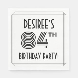 Art Deco Inspired 84th Birthday Party, Custom Name Napkin