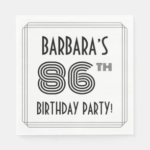 Art Deco Inspired 86th Birthday Party, Custom Name Napkin