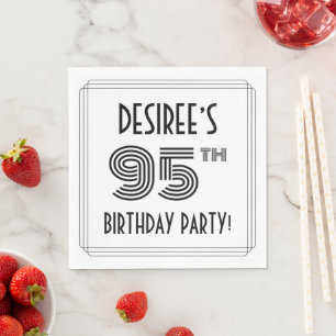 Art Deco Inspired 95th Birthday Party, Custom Name Napkin