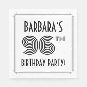 Art Deco Inspired 96th Birthday Party, Custom Name Napkin