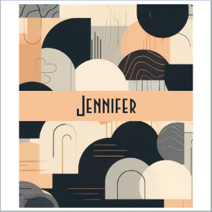 Art Deco Inspired Design in Peach & Black Standard Apron