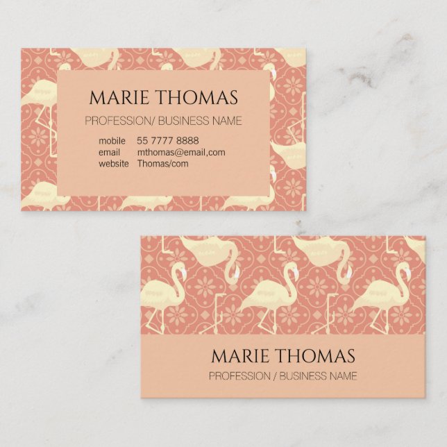 Art Deco inspired Flamingo  Business Card (Front/Back)