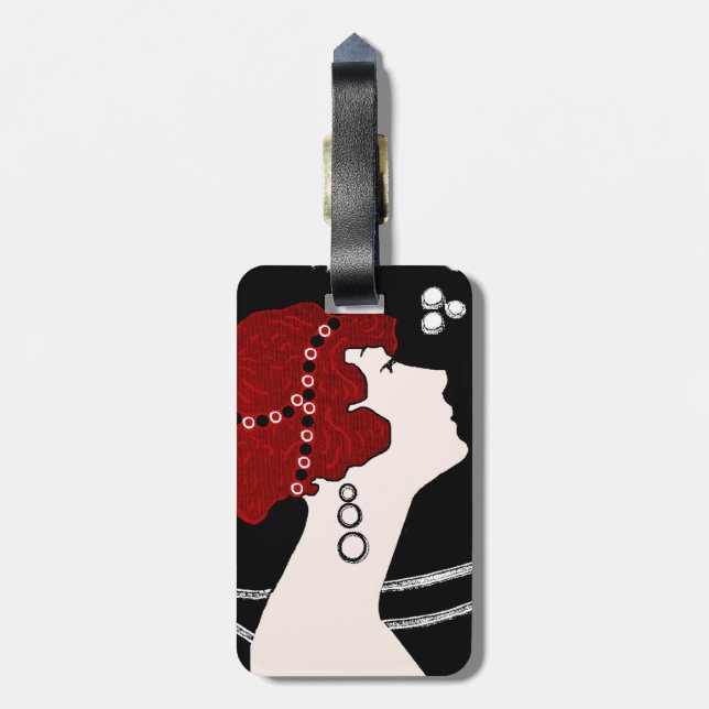 Art Deco Inspired Luggage Tag (Back Vertical)