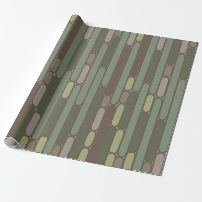 Art Deco Inspired Ovals  Wrapping Paper (Unrolled)