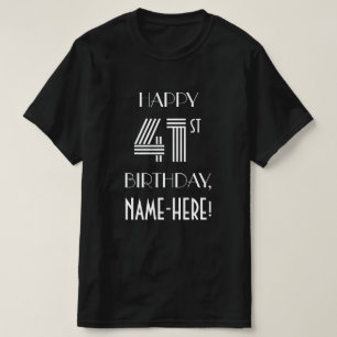 Art Deco Inspired Style 41st Birthday Party Shirt
