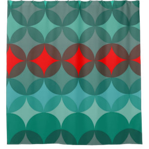 art deco inspired teal & red abstract