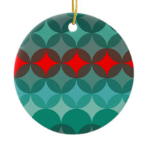 art deco inspired teal & red abstract