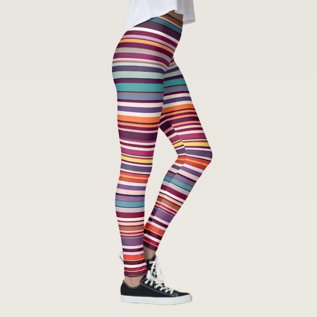 Art Deco Inspired Vertical Stripe Pattern Leggings (Right)