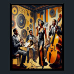 Art Deco Jazz Age Band and Singer Poster. Poster<br><div class="desc">There were a lot of Black Jazz bands in the 1920s and so I have added a poster of a band and singer representing that era.  This poster was created using word to image AI. I am happy with the way it turned out. I hope you like it.</div>