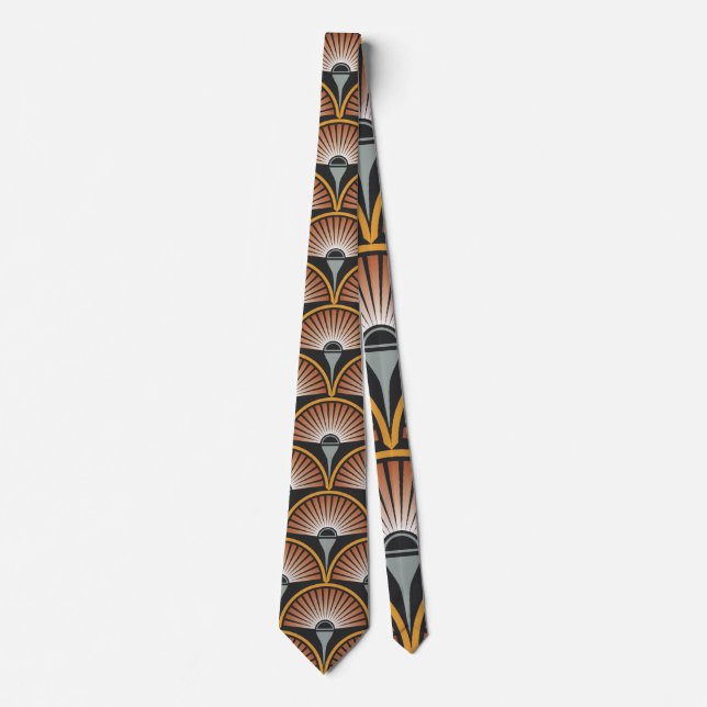 Art Deco Jazz Age Sunset Jukebox Tie (Front)