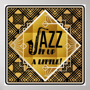 Art deco jazz poster