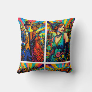 Art Deco Jazz Throw Pillow