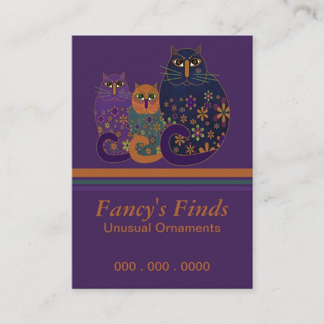 Art Deco Kitties Business Card (Front)
