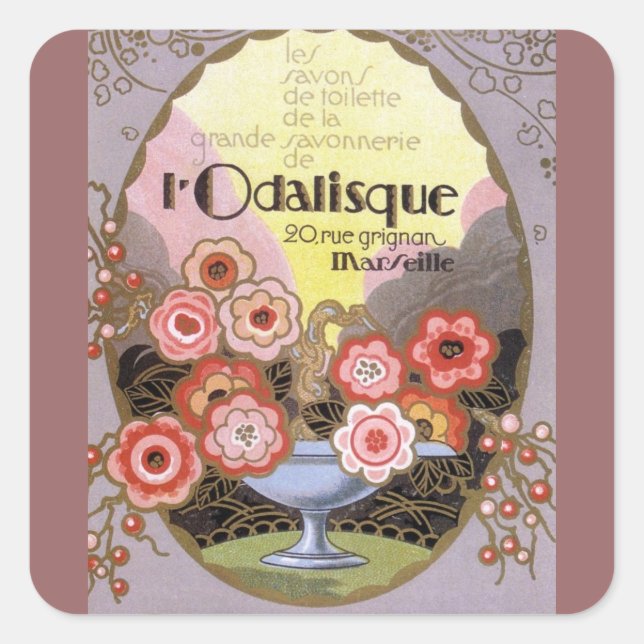 Art Deco l' Odalisque Perfume Label (Front)