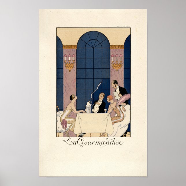 Art Déco "La Gourmandie" par George Barbier (Devant)
