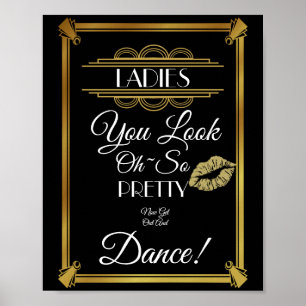 Art Deco ladies bathroom poster