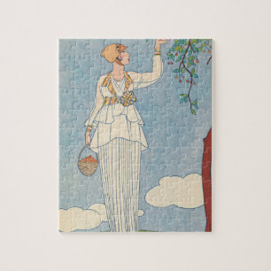 Art Deco Lady - Harvesting fruit. Jigsaw Puzzle