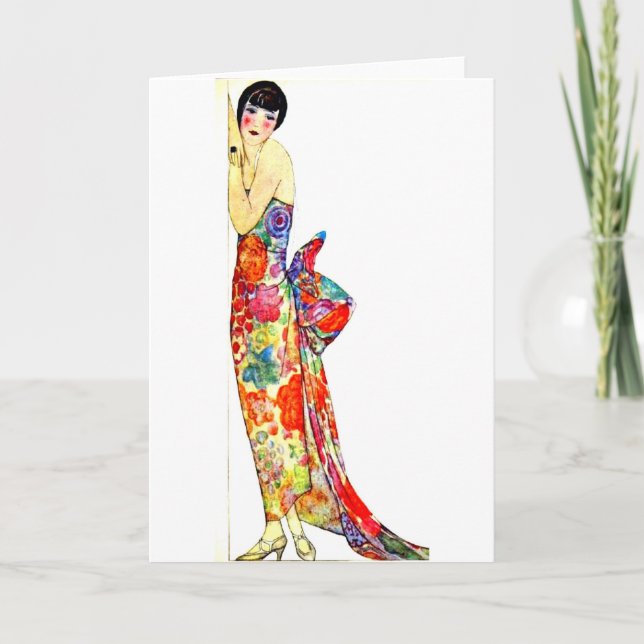 Art Deco Lady in formal Gown Card (Front)