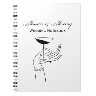 Art Deco Lady’s Hand Holding Champagne Glass Notebook