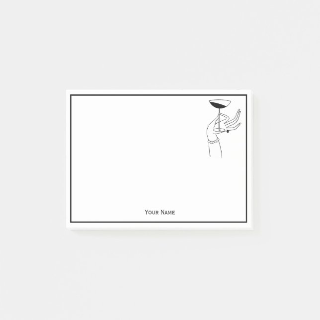 Art Deco Lady’s Hand Holding Champagne Glass Post-it Notes (Front)