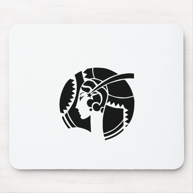 Art Deco Lady Silhouette | Geometric Vintage Mouse Pad (Front)