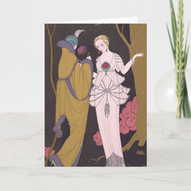 Art Deco Lady – Two ladies on the forest. Holiday Card (Front)