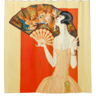 art deco lady with fan