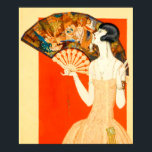 art deco lady with fan poster<br><div class="desc">The classic look of the 1920s! Bobbed hair, flat figure, dropped waist dress. Plus a hint of Near East motifs in the fan, in keeping with the wild interest in Egypt at the time, stemming from the decade’s earlier discovery of King Tut’s tomb. Our art deco lady looks marvellous on...</div>