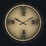 Art Deco Large Clock<br><div class="desc">Great design. You will love it like others. Be free to use this design for other product or to add your text. Follow me for more. Thank you. Have a nice day.</div>