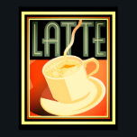 Art Deco Latte Poster 16 x 20<br><div class="desc">Nice bold Art Deco Latte Coffee Poster 16 x 20</div>