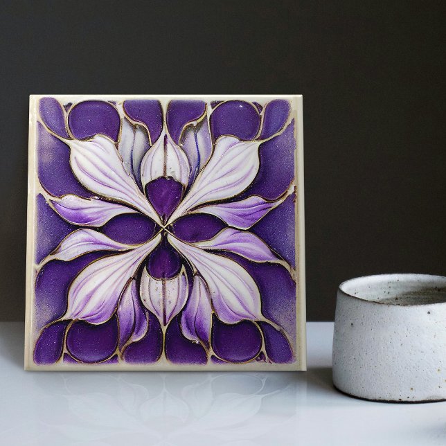 Art Deco Lavender Wall Decor Art Nouveau Tile (Creator Uploaded)