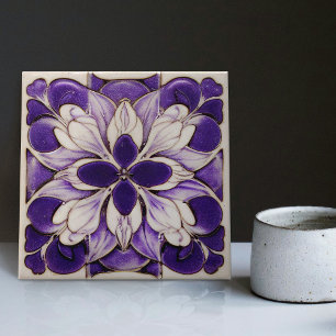 Art Deco Lavender Wall Decor Art Nouveau Tile