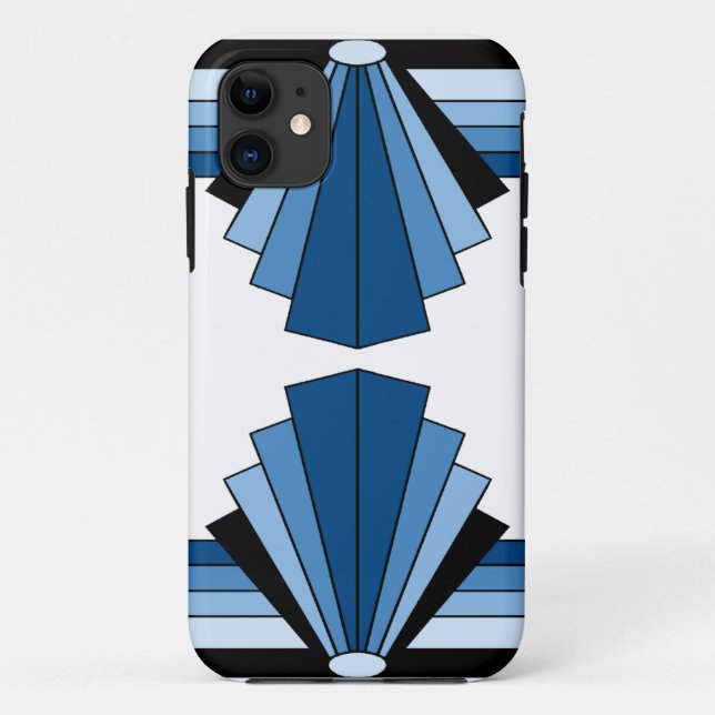 Art Deco Layers in Blue Case-Mate iPhone Case (Back)