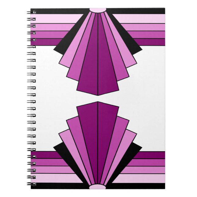 Art Deco Layers in Pinks Notebook (Front)