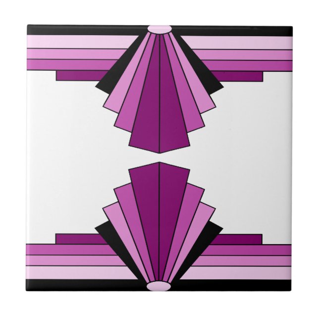 Art Deco Layers in Pinks Tile (Front)