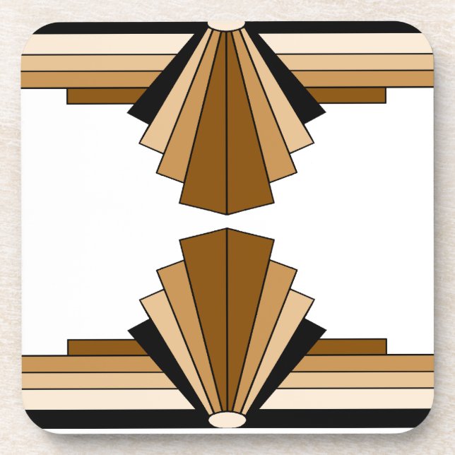 Art Deco Layers in Tan Coaster (Front)