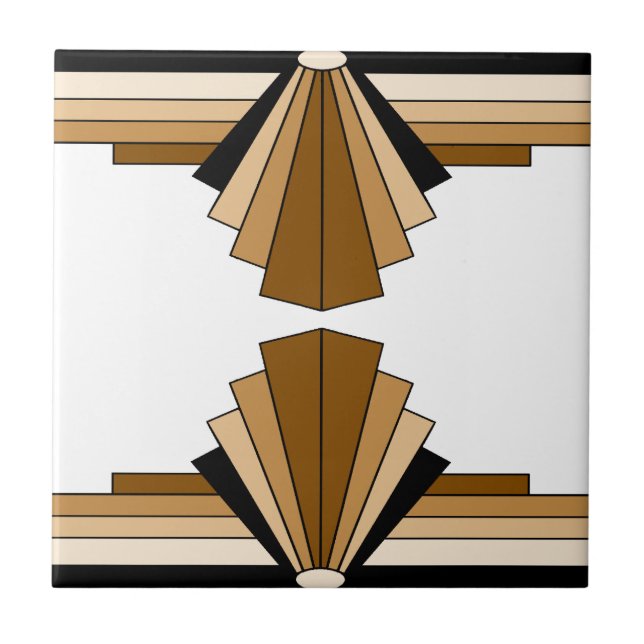 Art Deco Layers in Tan Tile (Front)