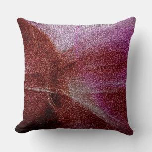 Art Deco Leather Look Throw Pillow