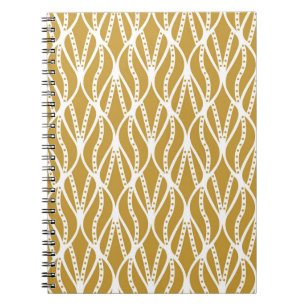 Art Deco leaves, classic seamless pattern. Notebook