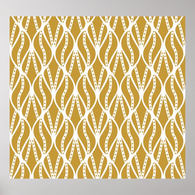 Art Deco leaves, classic seamless pattern. Poster (Front)