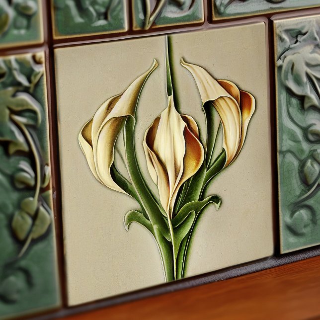 Art Deco lilly Wall Decor Art Nouveau Tile (Creator Uploaded)