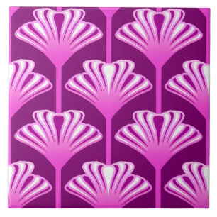 Art Deco Lily, Amethyst Purple and Orchid Tile