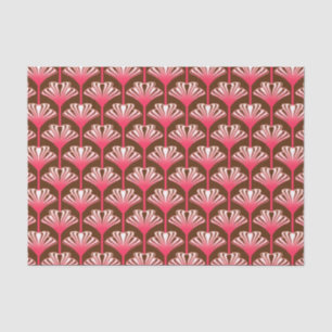 Art Deco Lily, Dark Brown and Coral Pink Tissue Paper