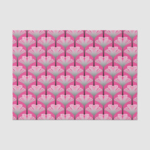 Art Deco Lily, Fuchsia Pink and Silver Grey Tissue Paper